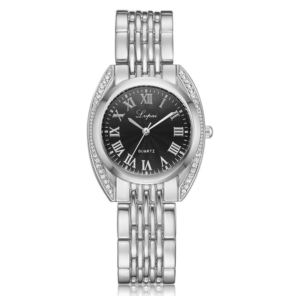 High-End Dames Romeinse Cijfers Quartz Horloge Mode Casual Stalen Riem Dameshorloge