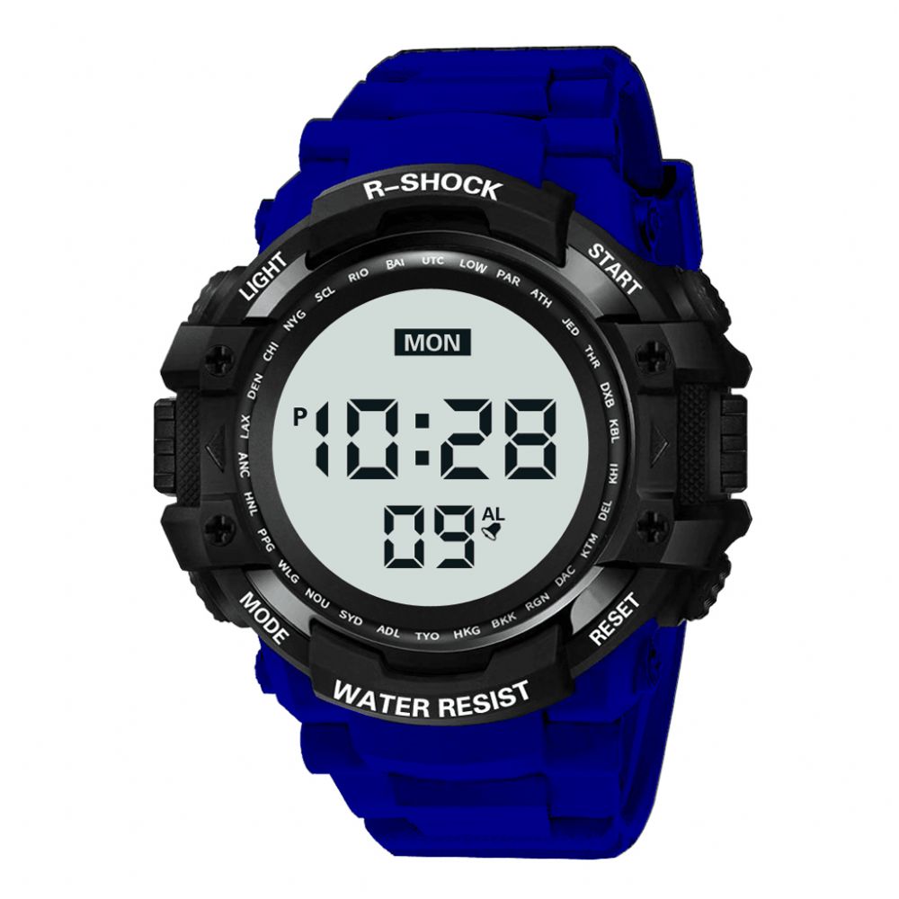 Honhx 53X-801 Heren Heren Lichtgevend Display Stopwatch Wekker Digitaal Horloge