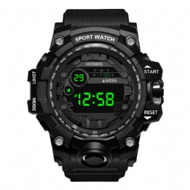 Honhx 55-66F Heren Lichtgevende Wekker Stopwatch Sport Digitaal Horloge