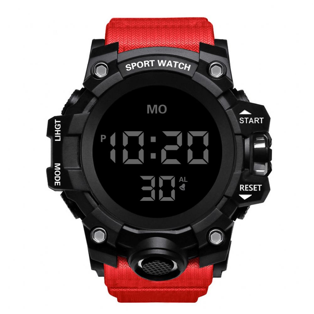 Honhx 55F-783 Heren Lichtgevende Stopwatch Wekker Mode Digitaal Horloge