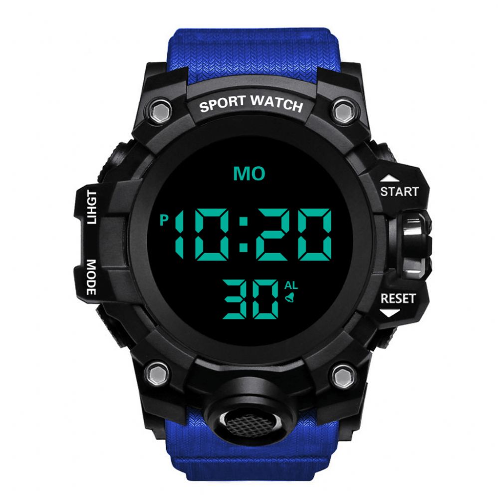 Honhx 55F-783 Heren Lichtgevende Stopwatch Wekker Mode Digitaal Horloge