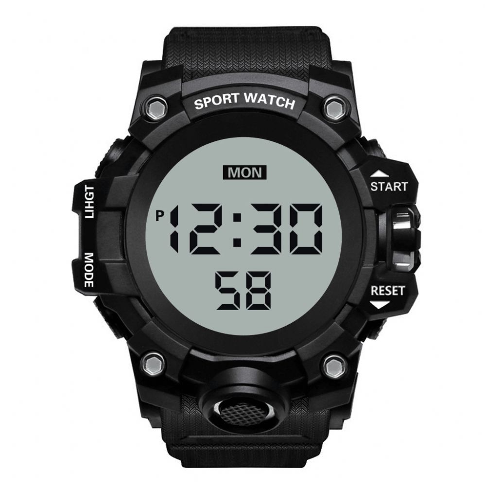 Honhx 55F-783 Heren Lichtgevende Stopwatch Wekker Mode Digitaal Horloge