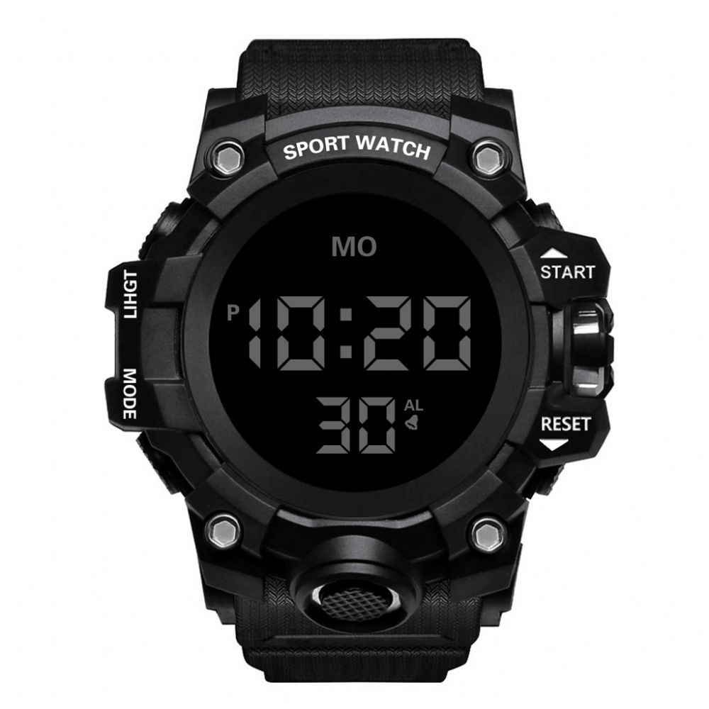 Honhx 55F-783 Heren Lichtgevende Stopwatch Wekker Mode Digitaal Horloge