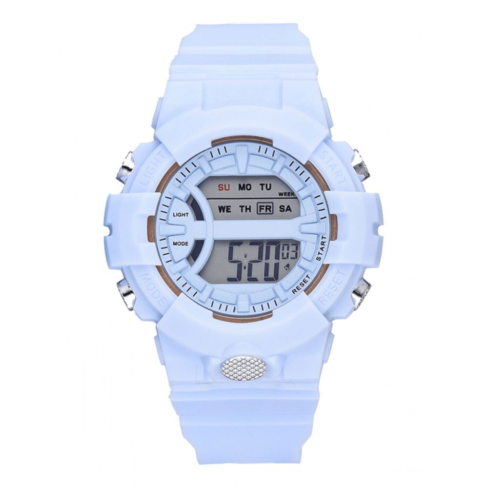 Honhx 592 Mode Casual Time Week Display Siliconen Band Led Digitaal Horloge Dameshorloge