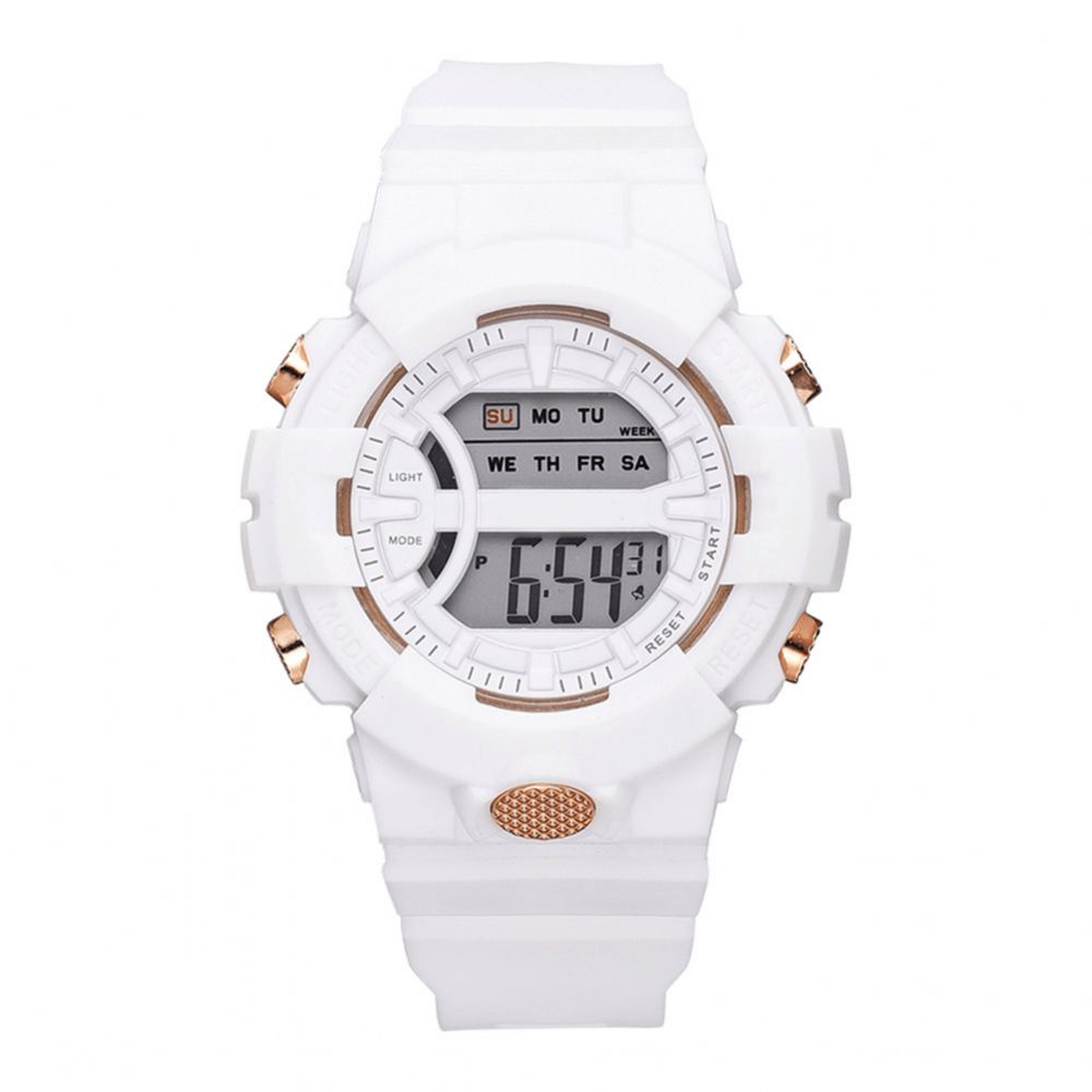 Honhx 592 Mode Casual Time Week Display Siliconen Band Led Digitaal Horloge Dameshorloge