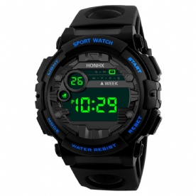 Honhx 62X-66F Mode Lichtgevende Display Wekker Sportstijl Heren Digitaal Horloge