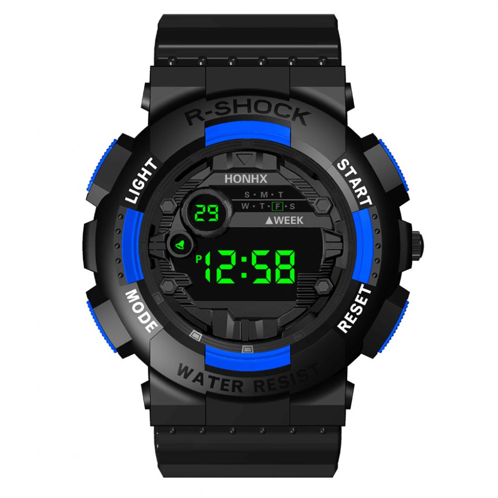 Honhx 82-66F Mode Sport Stijl Heren Lichtgevend Dsiplay Digitaal Horloge