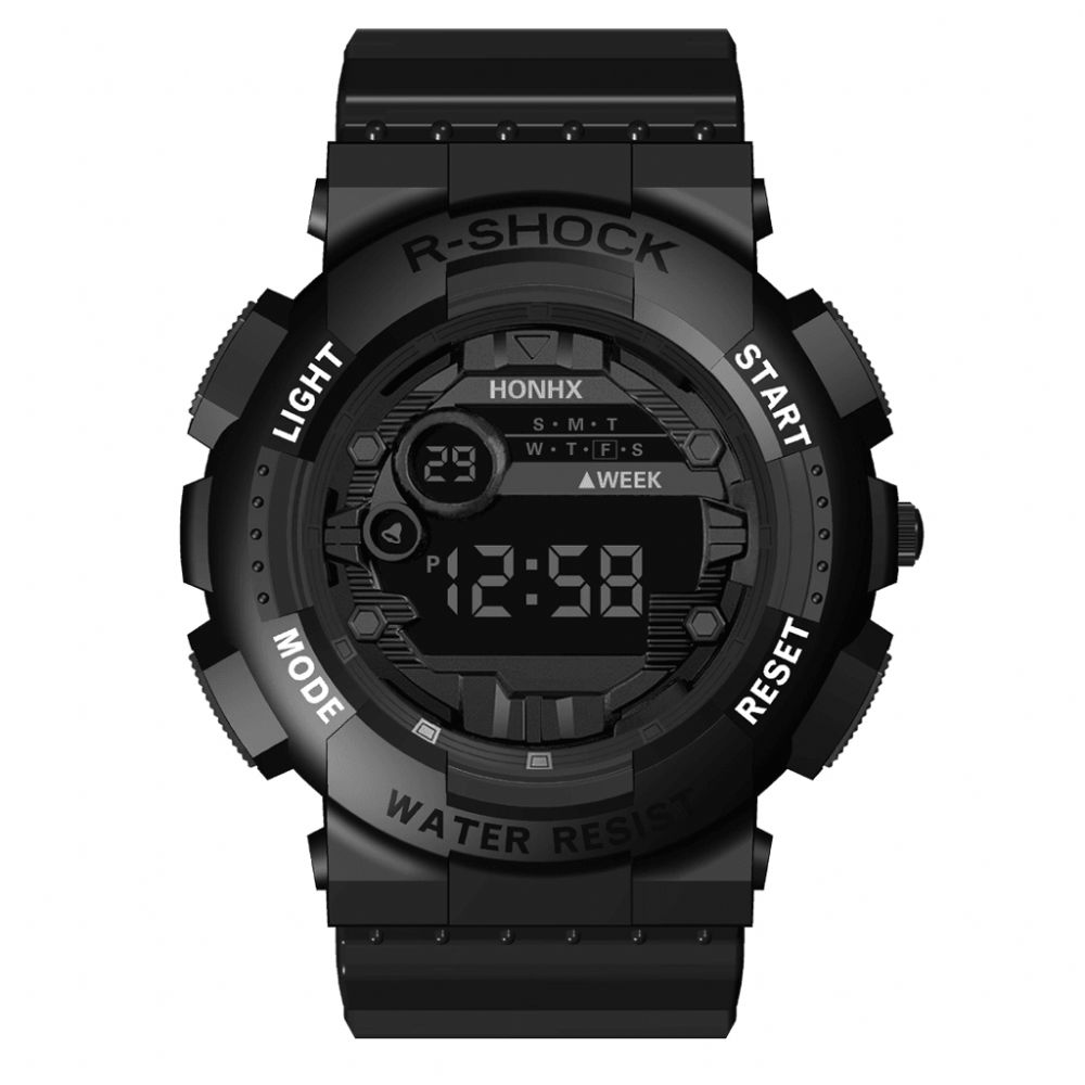 Honhx 82-66F Mode Sport Stijl Heren Lichtgevend Dsiplay Digitaal Horloge