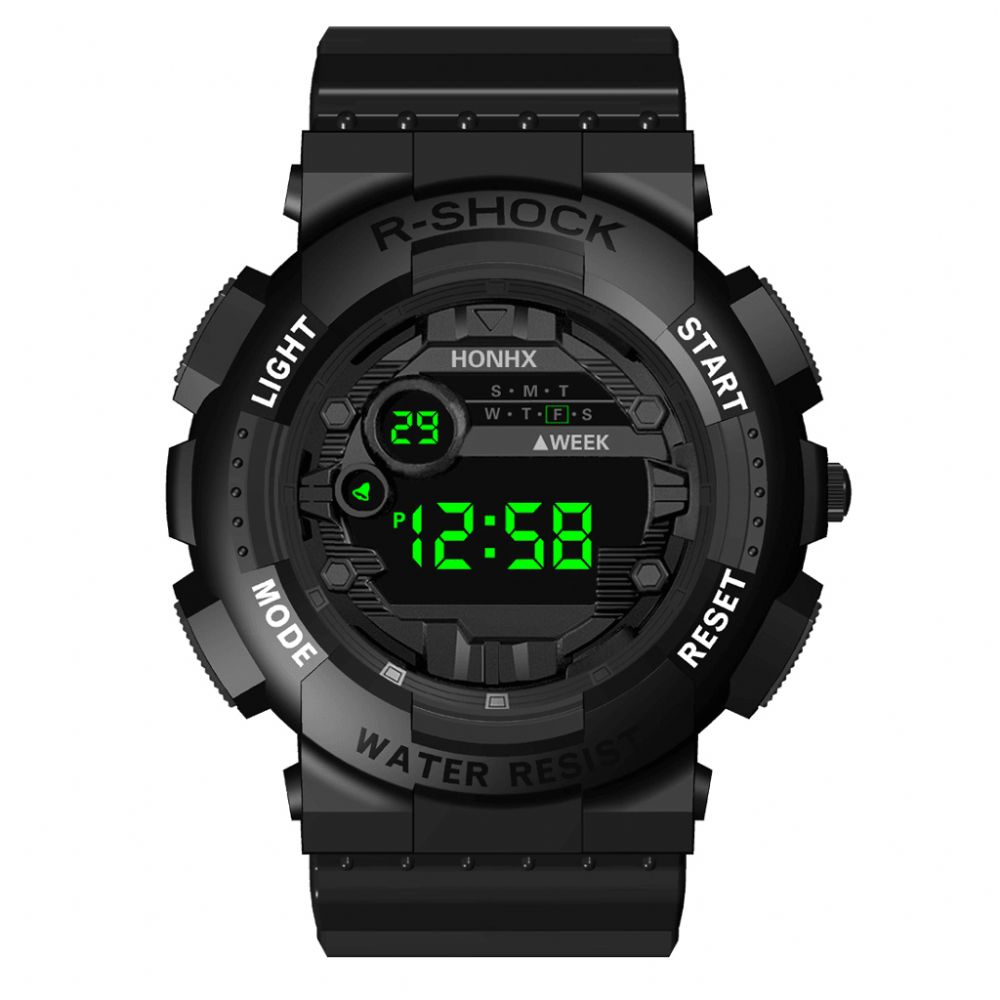 Honhx 82-66F Mode Sport Stijl Heren Lichtgevend Dsiplay Digitaal Horloge