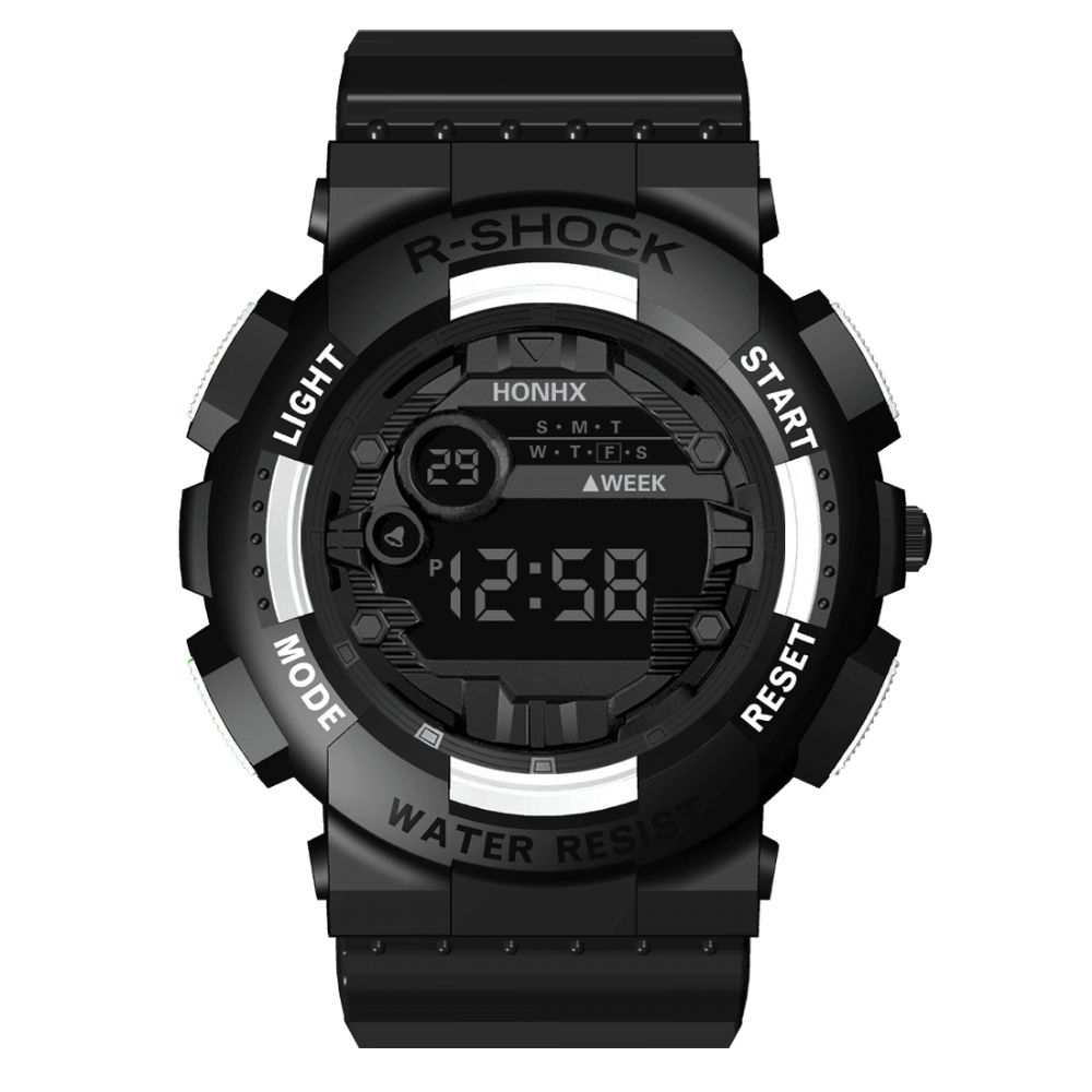 Honhx 82-66F Mode Sport Stijl Heren Lichtgevend Dsiplay Digitaal Horloge