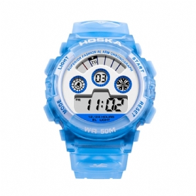 Hoskas H001S Frisse Roze Blauwe Kleur Waterdichte Mode-Stijl Kinderhorloge Paar Digitaal Horloge