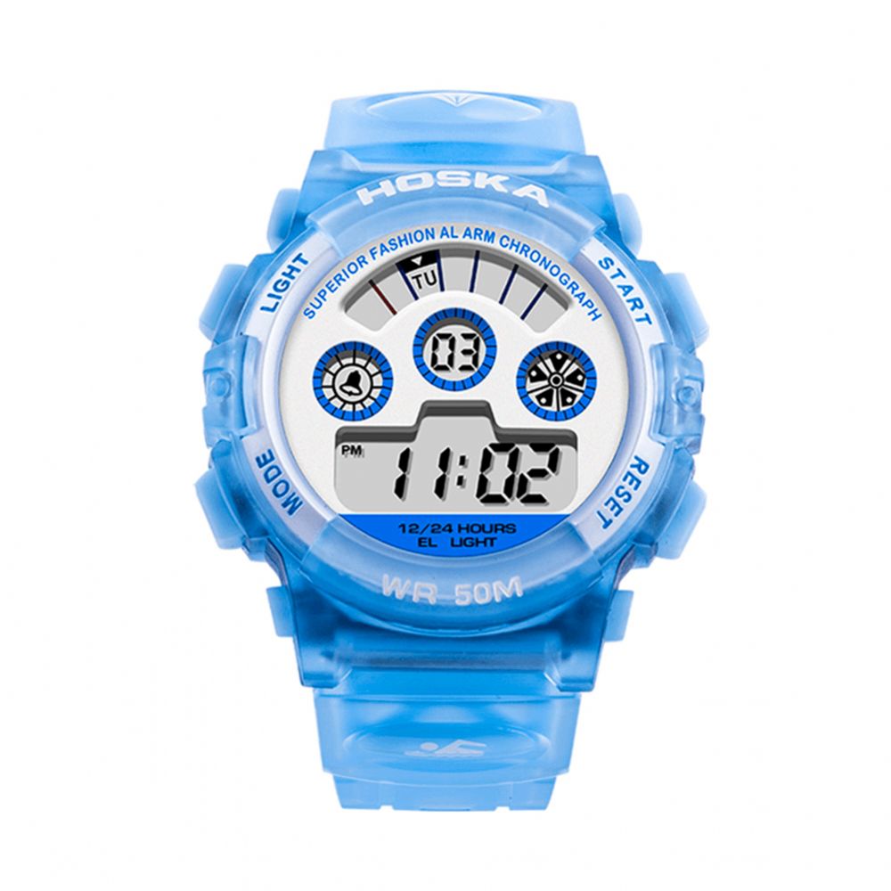 Hoskas H001S Frisse Roze Blauwe Kleur Waterdichte Mode-Stijl Kinderhorloge Paar Digitaal Horloge