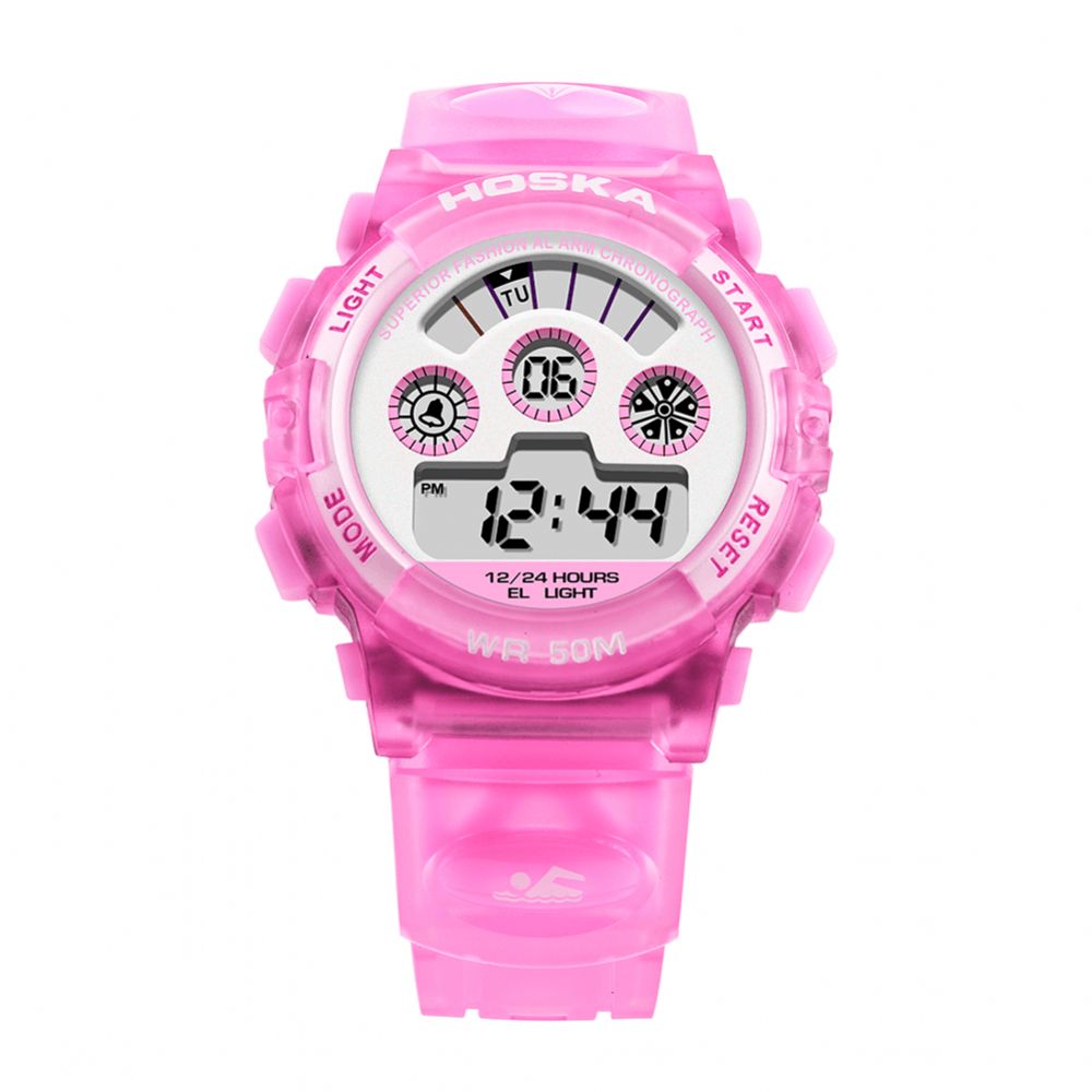 Hoskas H001S Frisse Roze Blauwe Kleur Waterdichte Mode-Stijl Kinderhorloge Paar Digitaal Horloge