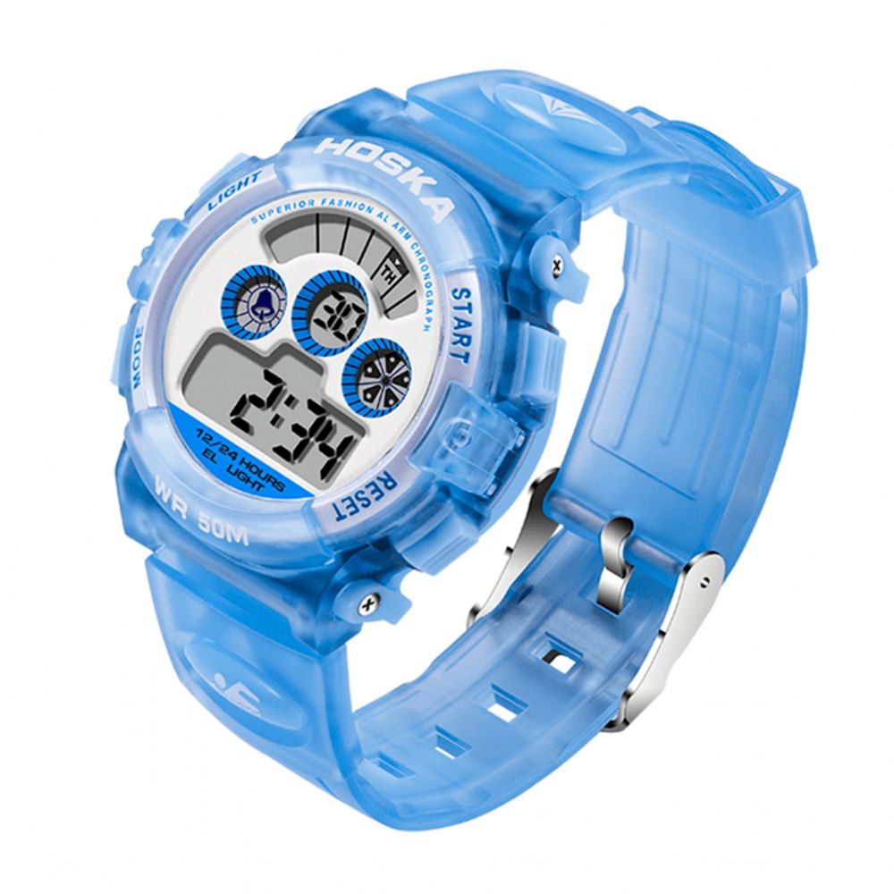 Hoskas H001S Frisse Roze Blauwe Kleur Waterdichte Mode-Stijl Kinderhorloge Paar Digitaal Horloge