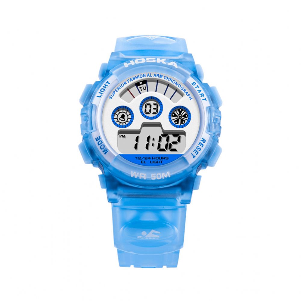 Hoskas H001S Frisse Roze Blauwe Kleur Waterdichte Mode-Stijl Kinderhorloge Paar Digitaal Horloge