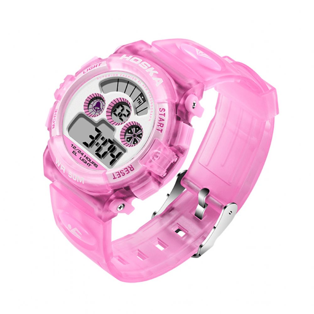 Hoskas H001S Frisse Roze Blauwe Kleur Waterdichte Mode-Stijl Kinderhorloge Paar Digitaal Horloge