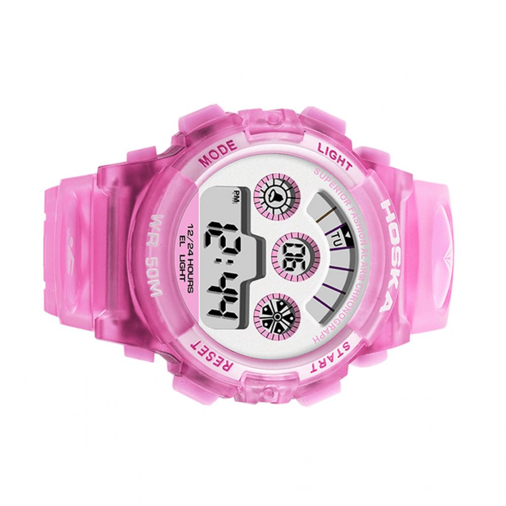 Hoskas H001S Frisse Roze Blauwe Kleur Waterdichte Mode-Stijl Kinderhorloge Paar Digitaal Horloge