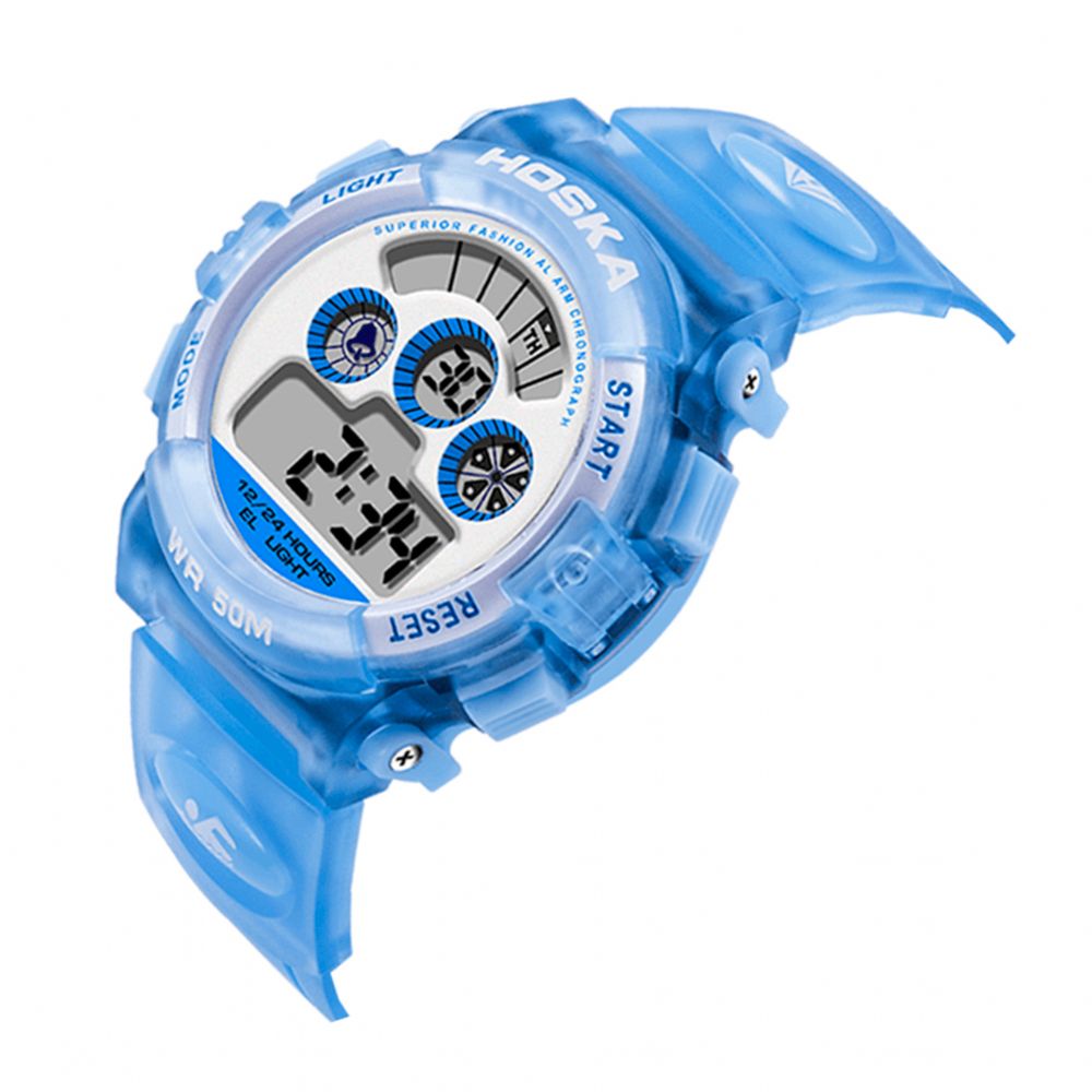 Hoskas H001S Frisse Roze Blauwe Kleur Waterdichte Mode-Stijl Kinderhorloge Paar Digitaal Horloge