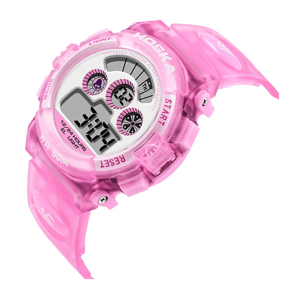 Hoskas H001S Frisse Roze Blauwe Kleur Waterdichte Mode-Stijl Kinderhorloge Paar Digitaal Horloge