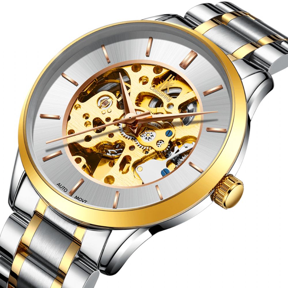 Ik Coloring K004 Bussiness Style Mannelijke Wacth Rose Gouden Auto Mechanisch Polshorloge