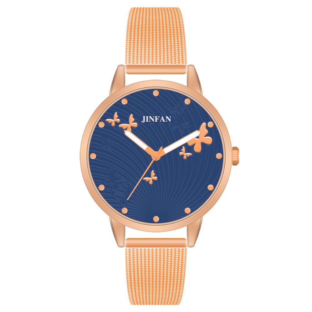 Jinfan Jl06 Casual Stijl Dames Polshorloge Volledig Stalen Quartz Horloges