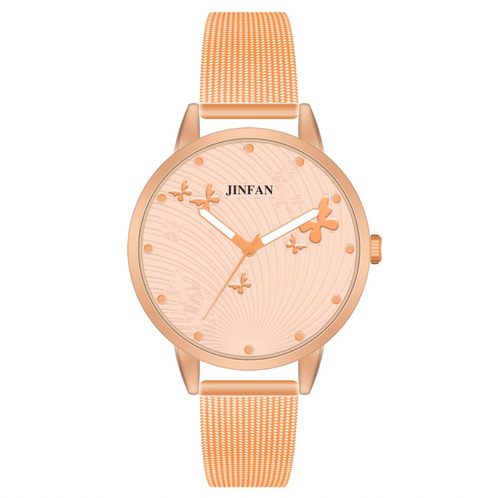 Jinfan Jl06 Casual Stijl Dames Polshorloge Volledig Stalen Quartz Horloges