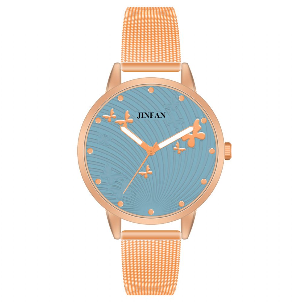 Jinfan Jl06 Casual Stijl Dames Polshorloge Volledig Stalen Quartz Horloges