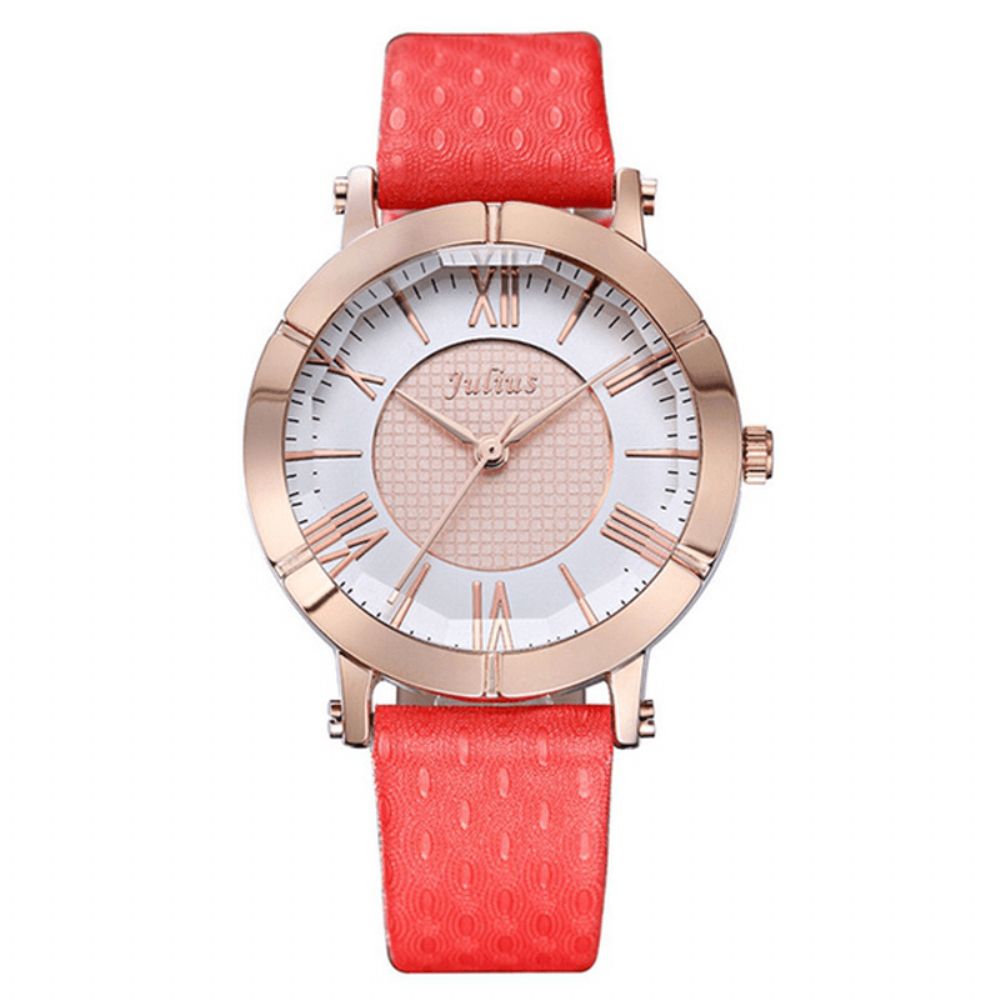 Julius 789 Mode Luxe Lederen Band Dames Student Quartz Horloge