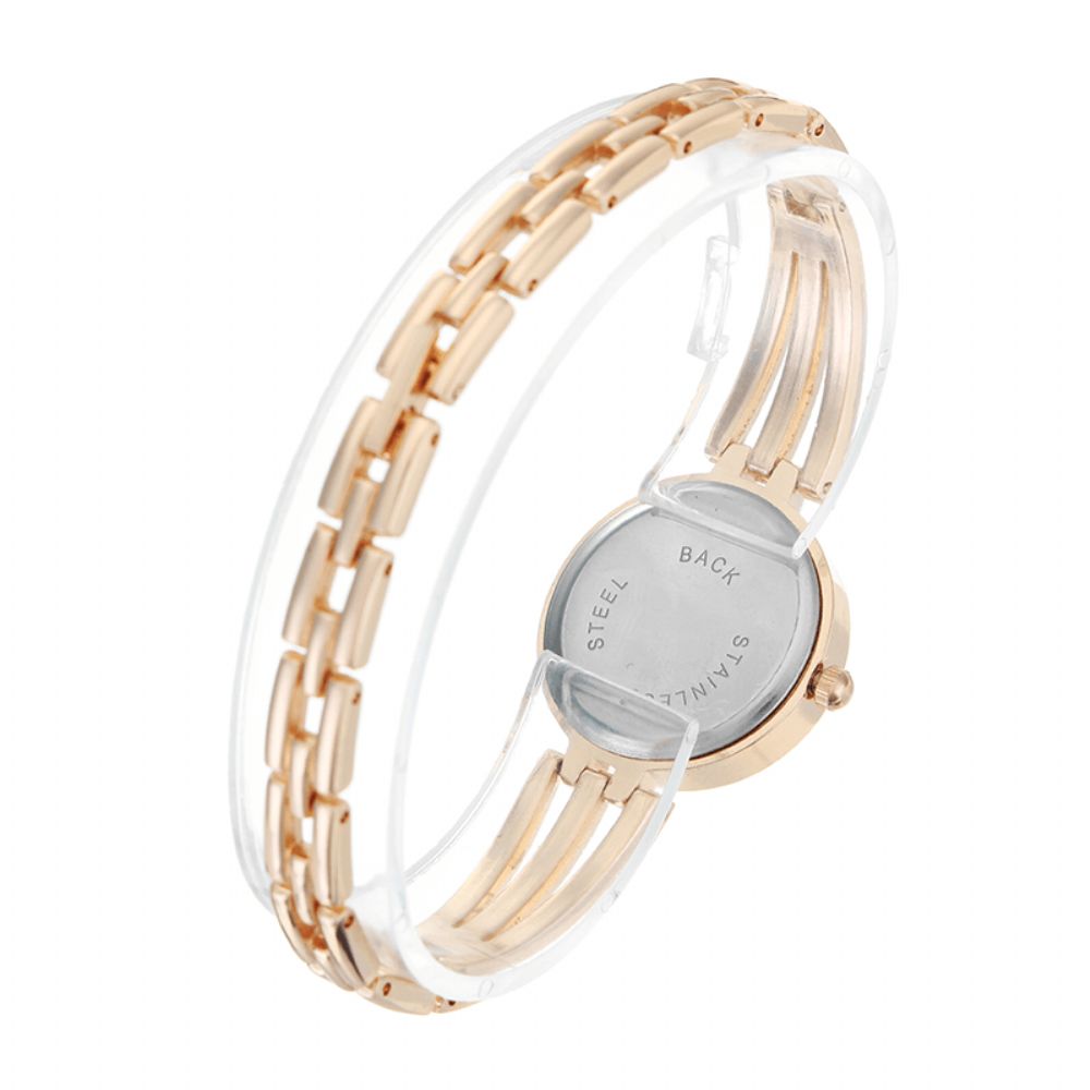 Jw 3512 Mode Ronde Wijzerplaat Steentjes Legering Dame Armband Vrouwen Jurk Quartz Horloge: