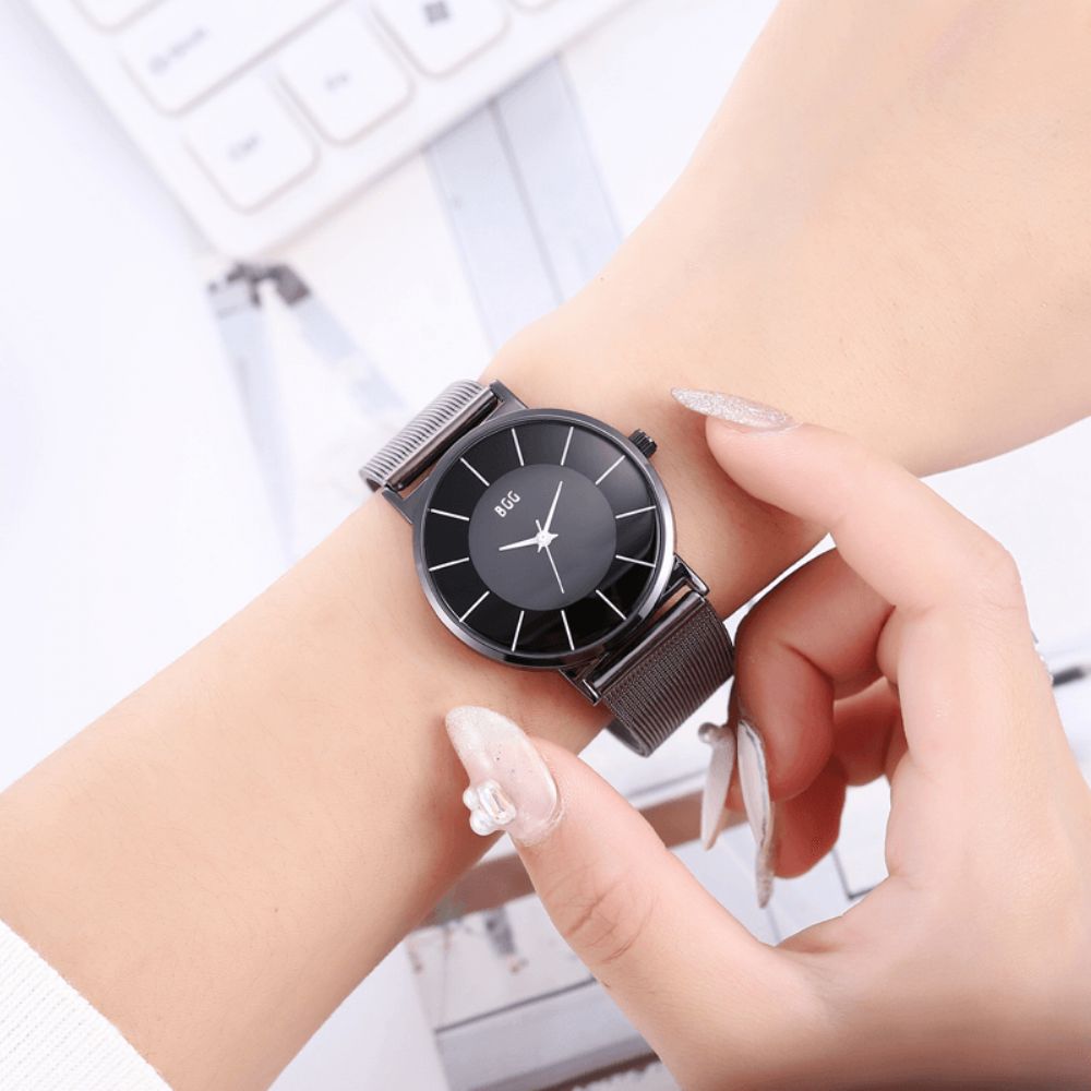 K0003 Eenvoudige Waterdichte Wijzerplaat Heren Roestvrij Stalen Band Quartz Horloge