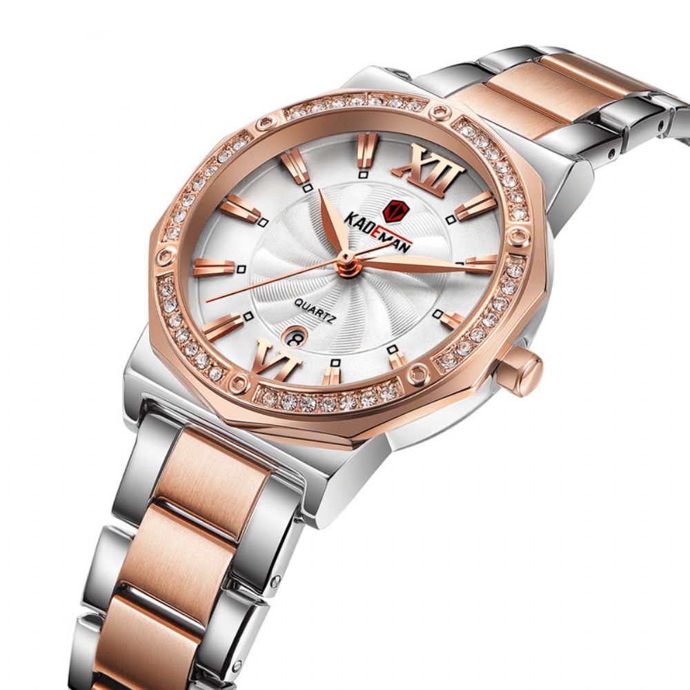 Kademan 829 Casual Dameshorloge 3Atm Waterdicht Datumweergave Elegant Crystal Quartz Horloge