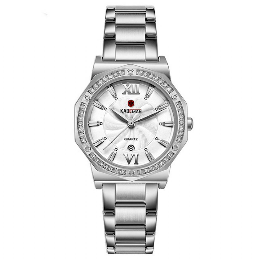 Kademan 829 Casual Dameshorloge 3Atm Waterdicht Datumweergave Elegant Crystal Quartz Horloge