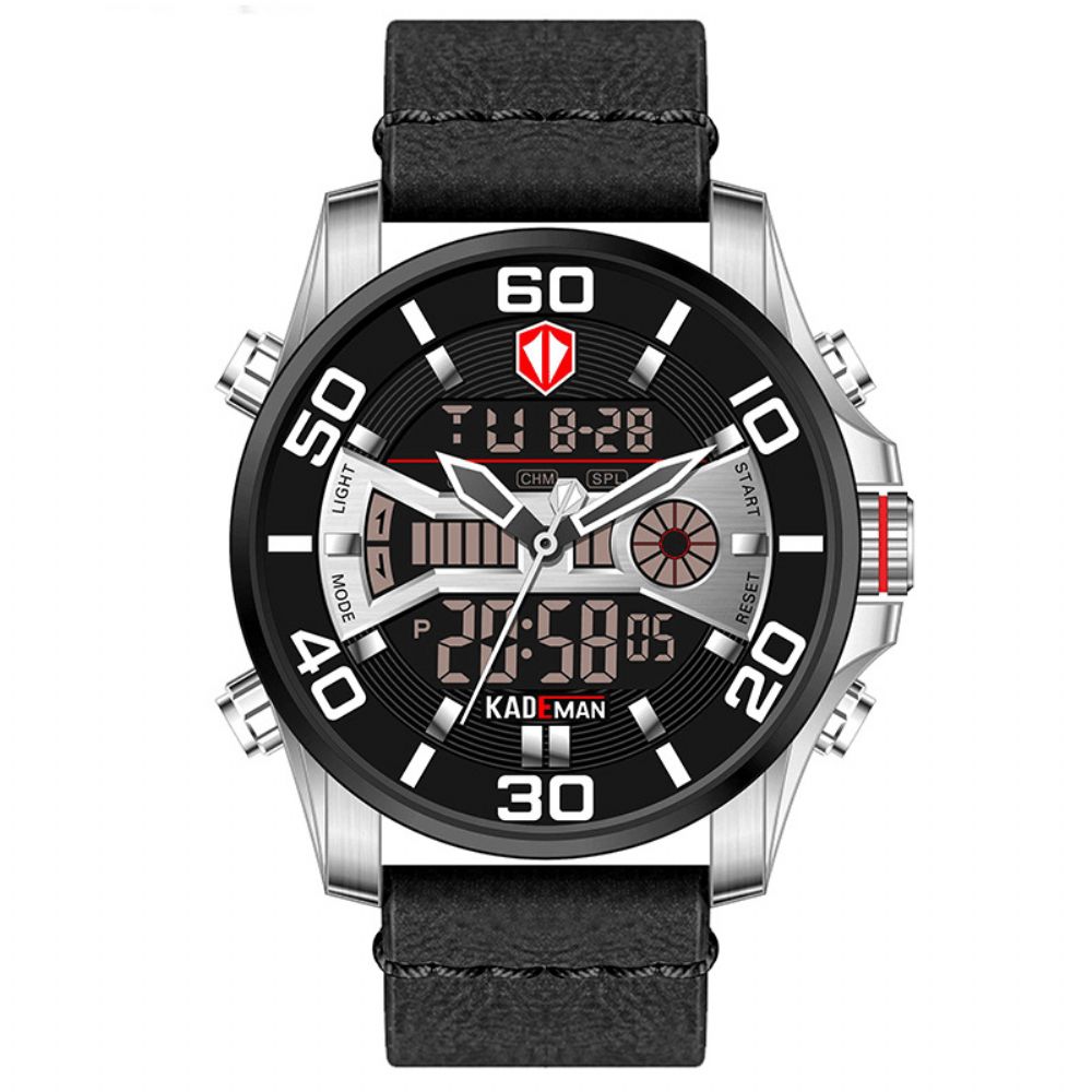 Kademan K6171 Sport Heren Digitaal Horloge Multifunctionele Wekker Waterdicht Horloge Met Dubbel Display