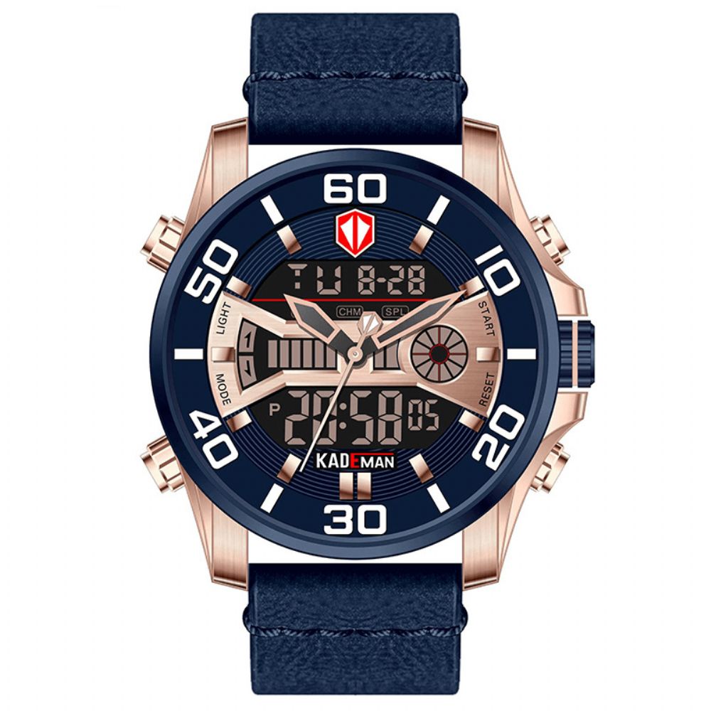 Kademan K6171 Sport Heren Digitaal Horloge Multifunctionele Wekker Waterdicht Horloge Met Dubbel Display