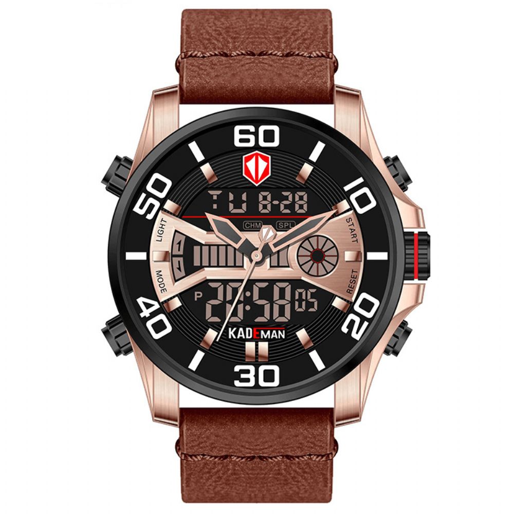 Kademan K6171 Sport Heren Digitaal Horloge Multifunctionele Wekker Waterdicht Horloge Met Dubbel Display