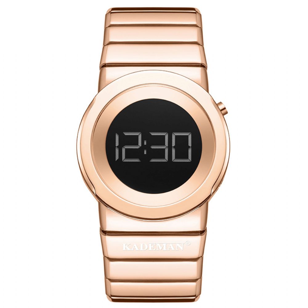 Kademan K9052 Casual Dameshorloge 3Atm Waterdichte Roestvrijstalen Band Led Digitaal Horloge