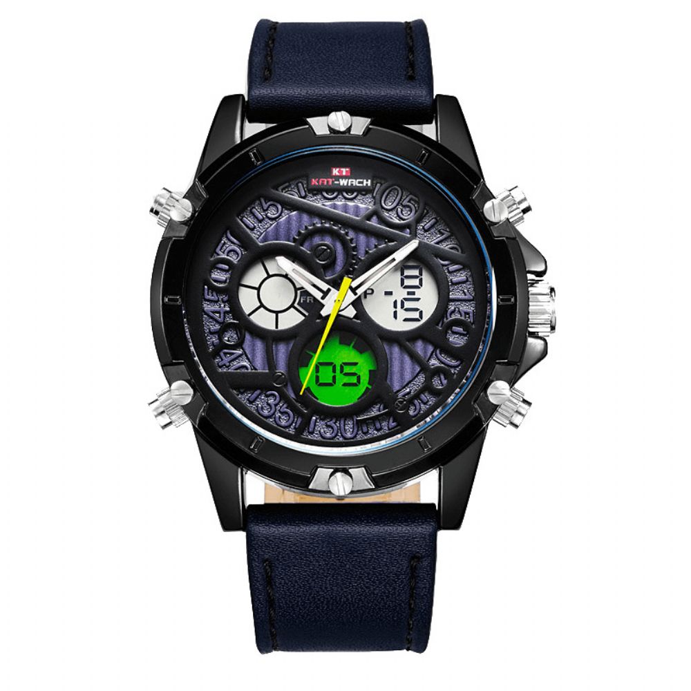 Kat-Wach Kt712 Herenhorloge Dual Display Militair Sport Led Mannelijk Digitaal Polshorloge