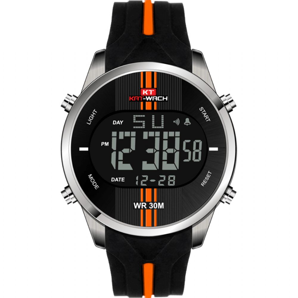 Kat-Wach Kt716 Digitaal Horloge Mode Siliconen Stopwatch Waterdicht Horloge Alarm Outdoor Sporthorloge