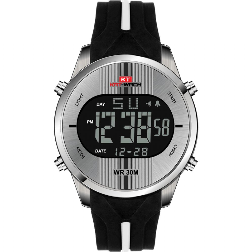 Kat-Wach Kt716 Digitaal Horloge Mode Siliconen Stopwatch Waterdicht Horloge Alarm Outdoor Sporthorloge