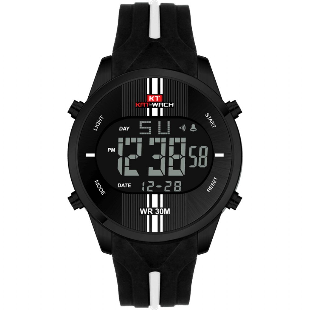 Kat-Wach Kt716 Digitaal Horloge Mode Siliconen Stopwatch Waterdicht Horloge Alarm Outdoor Sporthorloge