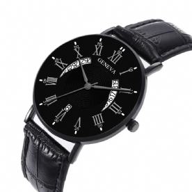 Khorasan Creative Casual Wing Hollow Design Pu Lederen Band Heren Quartz Horloge Polsbandje