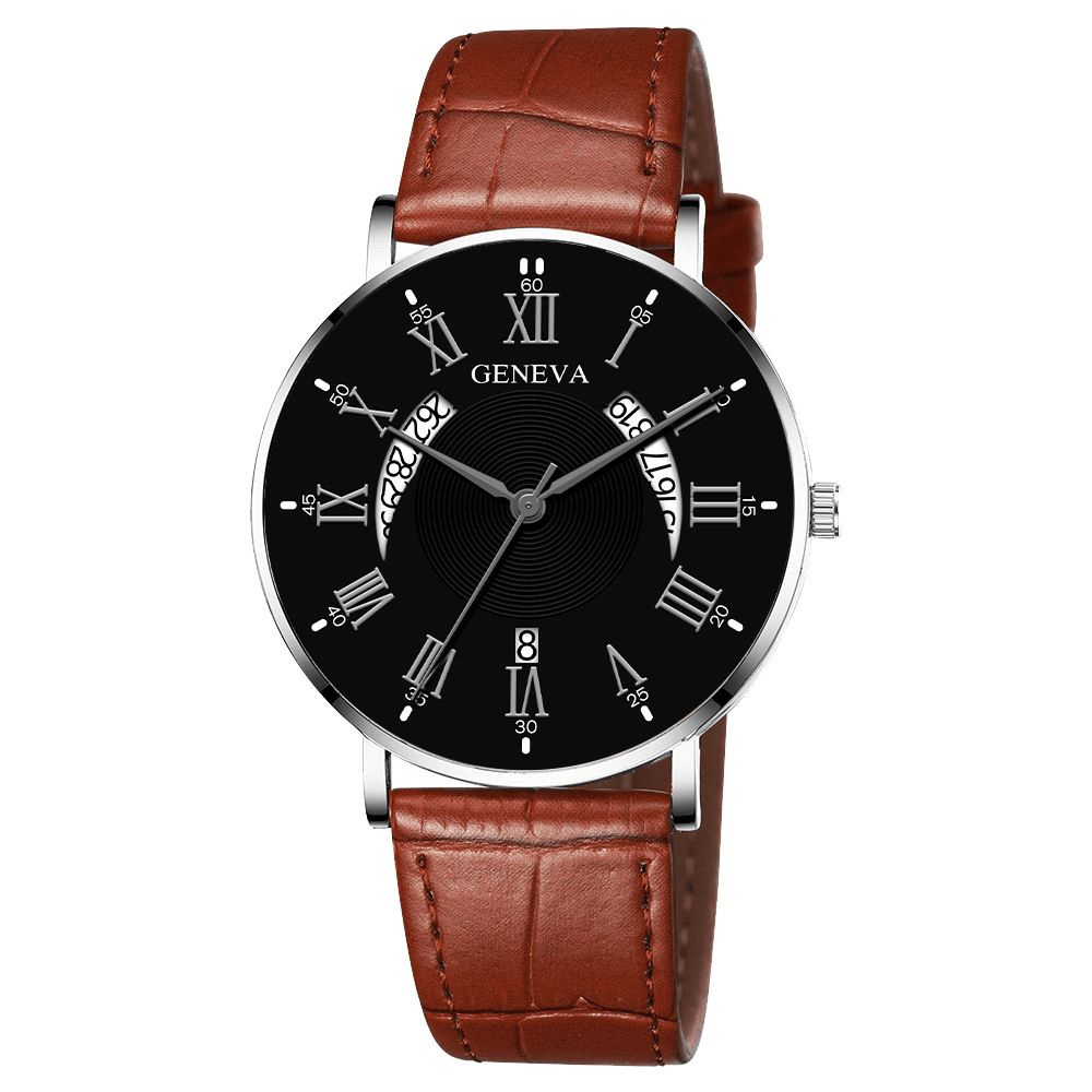 Khorasan Creative Casual Wing Hollow Design Pu Lederen Band Heren Quartz Horloge Polsbandje