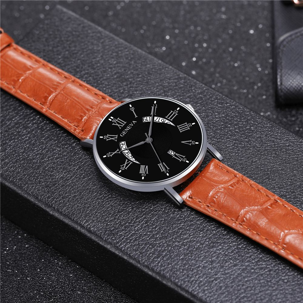 Khorasan Creative Casual Wing Hollow Design Pu Lederen Band Heren Quartz Horloge Polsbandje