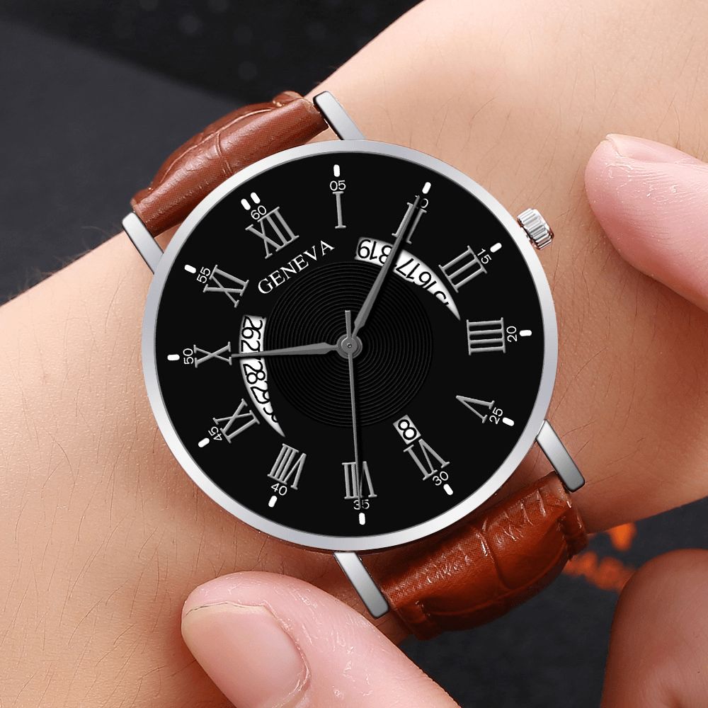 Khorasan Creative Casual Wing Hollow Design Pu Lederen Band Heren Quartz Horloge Polsbandje