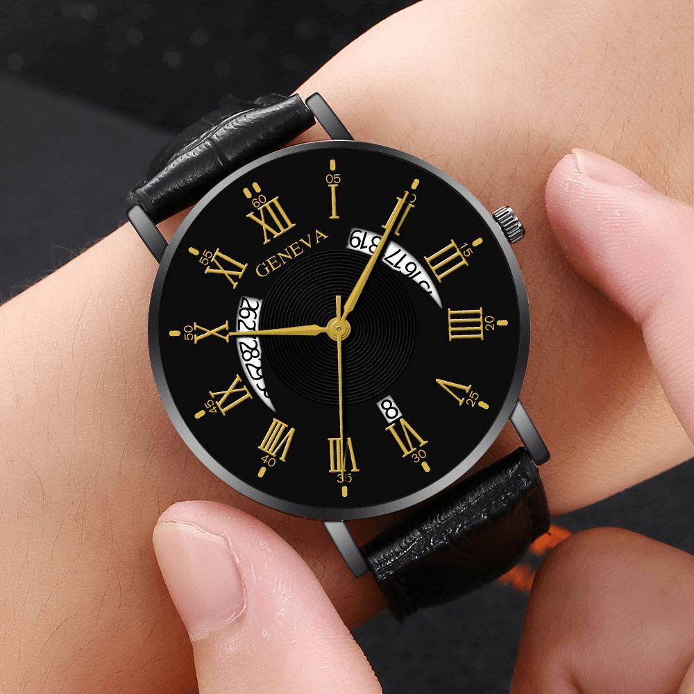 Khorasan Creative Casual Wing Hollow Design Pu Lederen Band Heren Quartz Horloge Polsbandje