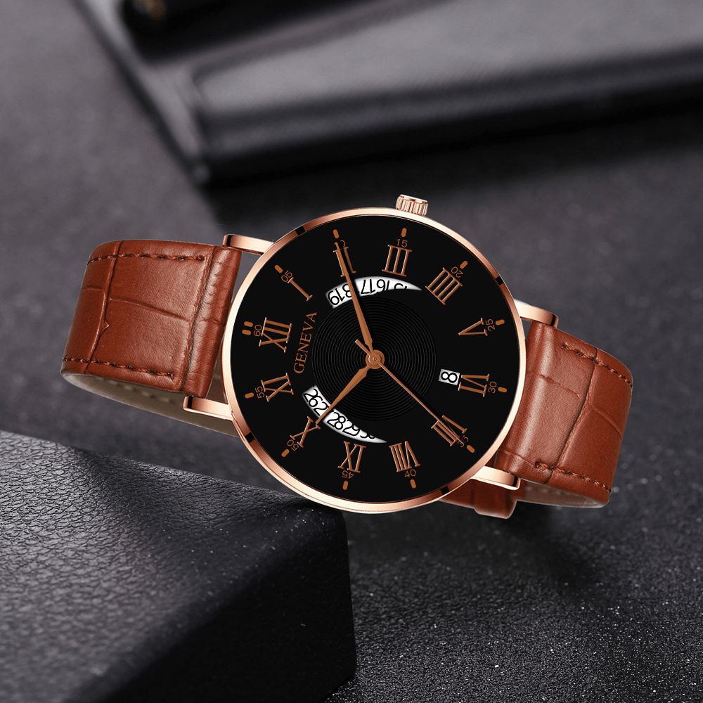 Khorasan Creative Casual Wing Hollow Design Pu Lederen Band Heren Quartz Horloge Polsbandje