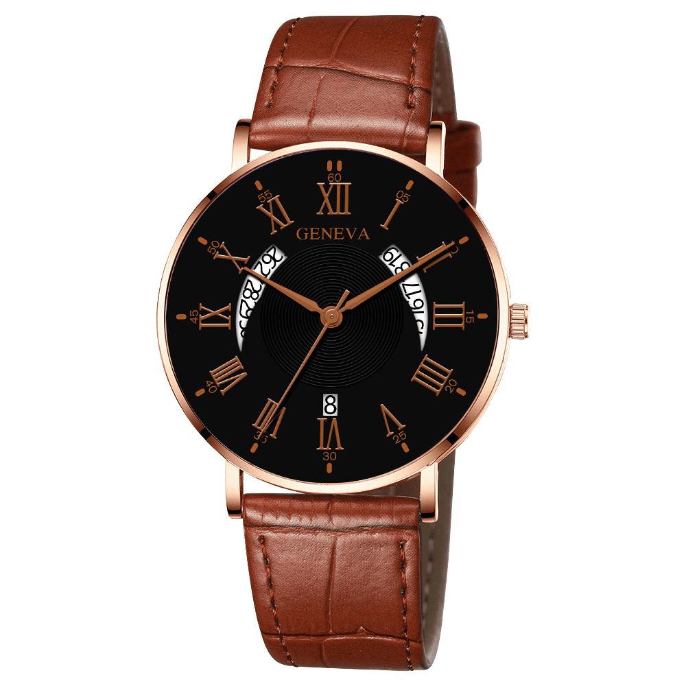 Khorasan Creative Casual Wing Hollow Design Pu Lederen Band Heren Quartz Horloge Polsbandje