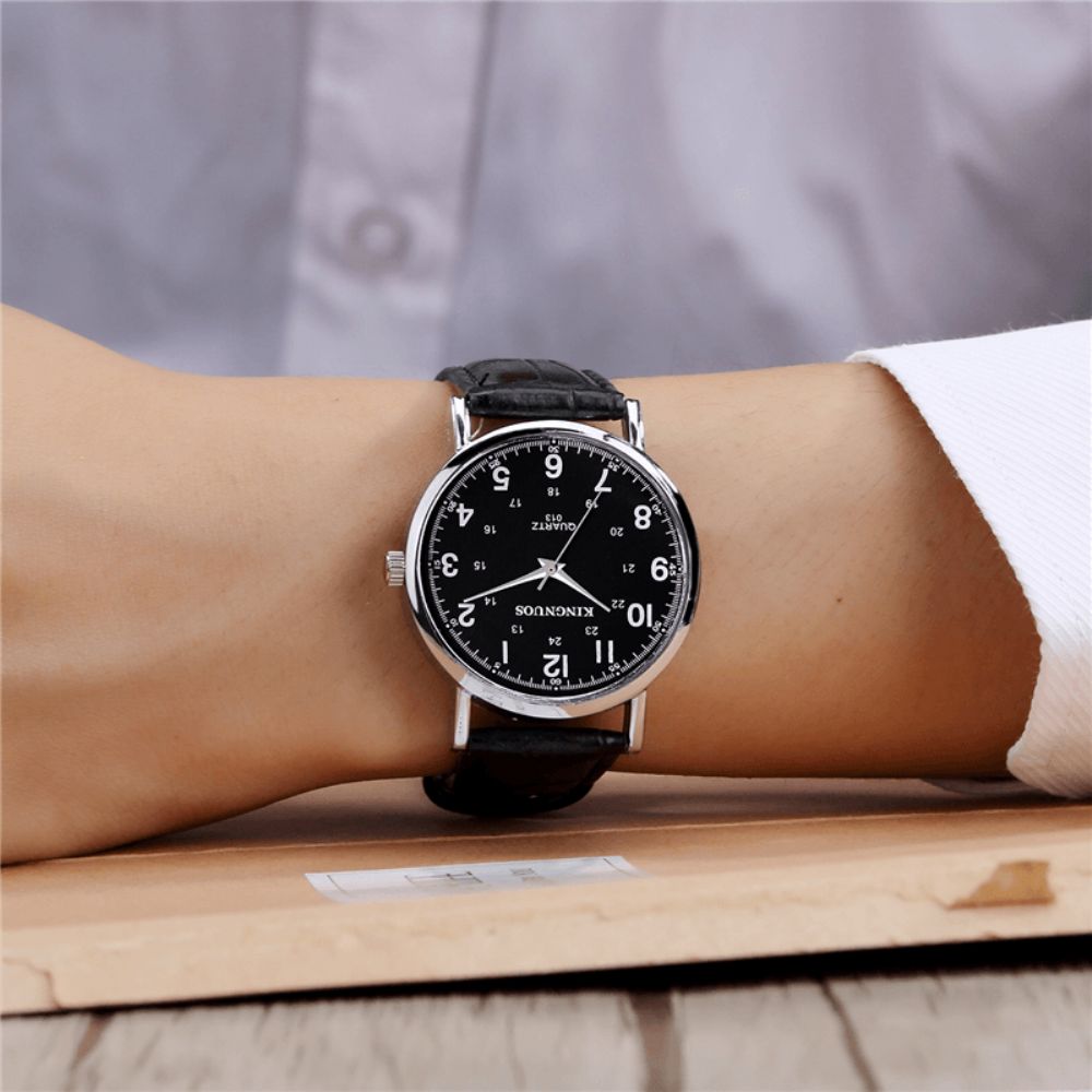 Kingnuos 013 Casual Stijl Klok Heren Polshorloge Zakelijke Stijl Waterdicht Quartz Horloge