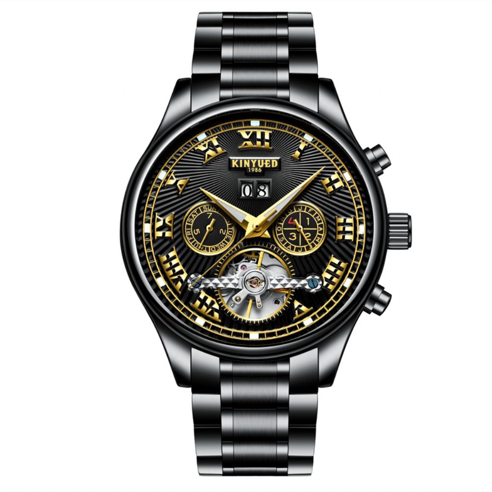 Kinyued Jyd-J011 Automatisch Mechanisch Horloge Rome Zakelijke Stijl Waterbestendige Herenhorloges