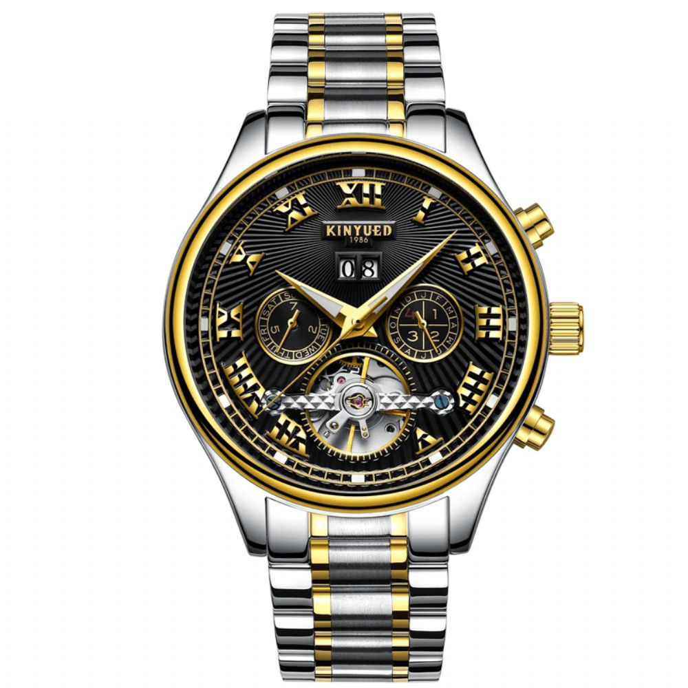 Kinyued Jyd-J011 Automatisch Mechanisch Horloge Rome Zakelijke Stijl Waterbestendige Herenhorloges